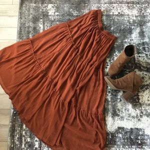 Burnt orange/rust maxi skirt